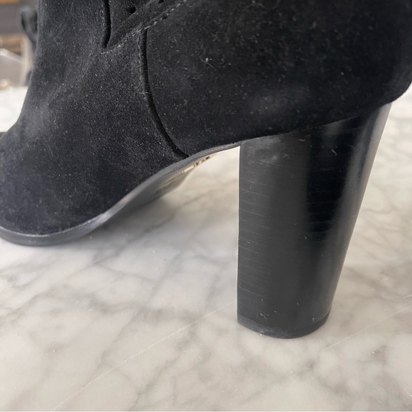 Black suede DVF boots with mesh trim - Picture 6 of 13